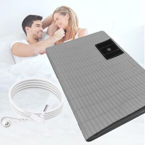 Grounding Sheet Organic Cotton Grounding Sheets for Baby Crib 10% Silver Fiber Conductive Grounding Sheets with Grounding Cord Grounding Mat for Better Sleep 27x52inch Gray