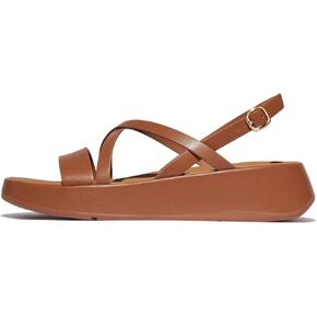 FitFlop Women's F-Mode Leather Flatform Strappy Back-Strap Sandals Wedge