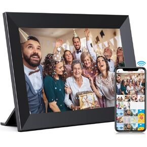 Digital Photo Frame WiFi 10.1 Inch Frameo Smart Digital Picture Frame with HD IPS Touch Screen, 16GB Storage, Auto-Rotate, Send Photos or Videos via Free App from Anywhere, Black