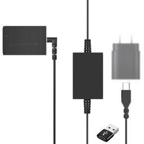 DR-E12 DC Coupler USB C Cable kit Replace ACK-E12 AC Power Adapter LP-E12 Dummy Battery Compatible with Canon EOS M200, M50, M50 Mark II, M100, M M2 M10, Kiss M, Kiss M2 Digital Cameras.
