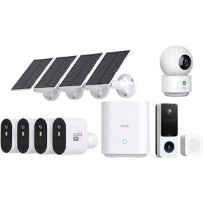 AOSU 5MP SolarCam Max System 4-Cam-Kit + 3MP Indoor Camera + 3MP Doorbell Camera