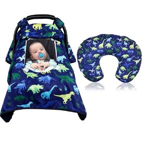 TANOFAR Nursing Pillow Cover & Car Seat Cover Boys, Breastfeeding Pillow Slipcover, Cozy & Warm Cover, Dinosaur