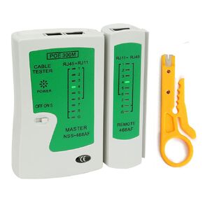 Coaxial (Coax) Cable Tester, Network Cable Tester for Data & Coax Cables/ RJ45/ CAT5/ CAT6/ BNC Continuity Cable Tester Checker with F-Connectors
