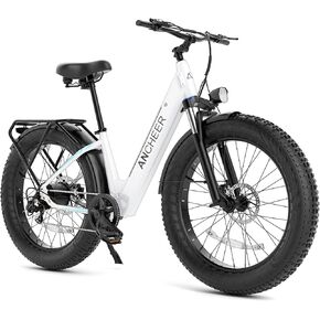 ANCHEER 26" Electric Bike for Adults, 1000W Peak Motor, 28MPH Speed, 60 Miles Range, 48V 15Ah Battery, Fat Tire Electric Bike Off-Road E Bike for Men & Women, UL Certified, 7 Speed