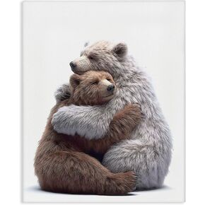 Stupell Industries Hugging Bear Pair Canvas Wall Art Design by Annalisa Latella