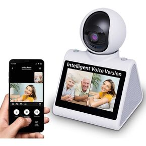 Two Way Video Camera with 4.3inch Big Screen,2K Indoor Pet Dog Camera with Phone App,Nanny cam,Monitor for Baby/Elder/Nanny/Dog/pet (Button Calling)
