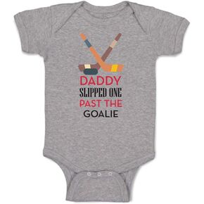 Cute Rascals Baby Bodysuit Daddy Slipped 1 past The Goalie Hockey Dad Father's Day Funny Cotton