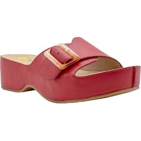 VOLATILE Womens Bertha Platform Slide Casual Sandals Casual Low Heel 1-2" - Red