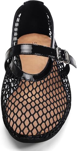 Mesh Ballet Flats for Women Adjustable Strap Mary Jane Flats Casual Office Shoes in Kuwait