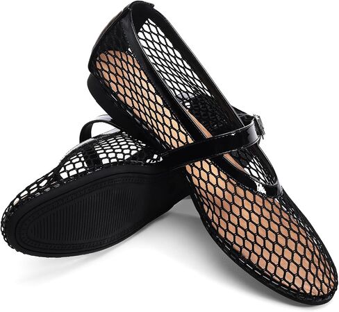 Mesh Ballet Flats for Women Adjustable Strap Mary Jane Flats Casual Office Shoes in Kuwait