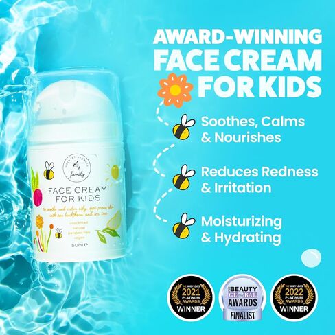 Award-Winning Kids Face Cream - Gentle & Calming Moisturizer with Natural Ingredients for Sensitive & All Skin Types - Fragrance-Free in Kuwait