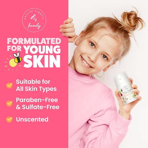 Award-Winning Kids Face Cream - Gentle & Calming Moisturizer with Natural Ingredients for Sensitive & All Skin Types - Fragrance-Free in Kuwait
