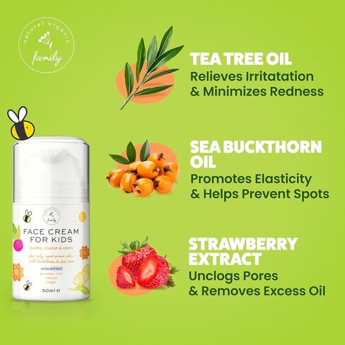 Award-Winning Kids Face Cream - Gentle & Calming Moisturizer with Natural Ingredients for Sensitive & All Skin Types - Fragrance-Free in Kuwait