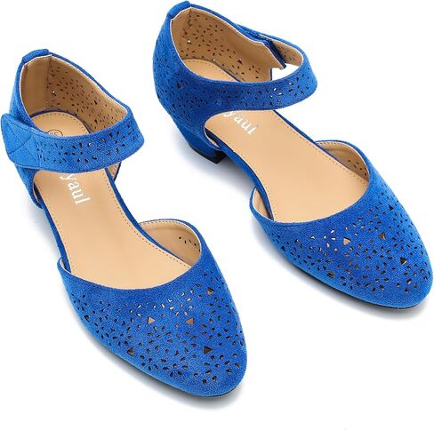 Women's Ankle Strap Cut Out Closed Toe Low Block Heels Pumps Retro Shoes Hook and Loop D'Orsay Comfortable Vintage Dressy Wedding Party Work Church Shoes in Kuwait