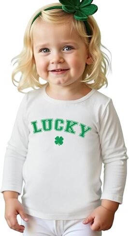 Toddler Baby Boys Girls St. Patricks Day T-Shirt Lucky Clover Shamrock Tee Irish Long Sleeve Crewneck Top 1-5 Years in Kuwait