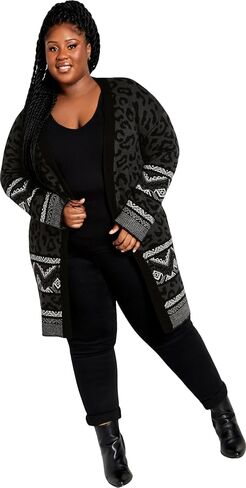 Zim and Zoe Women's Zim&Zoe Plus Size Coatigan Lori Animal in Saudi Arabia