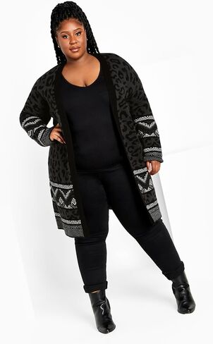 Zim and Zoe Women's Zim&Zoe Plus Size Coatigan Lori Animal in Saudi Arabia