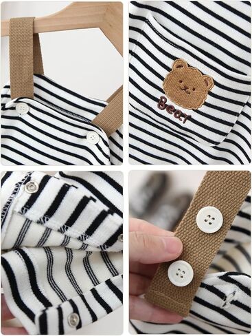 Seaur Baby Boy Girl Cotton Salss assual button bib bib sopmender pants لطيف رومبير بذلة فضفاضة in Kuwait