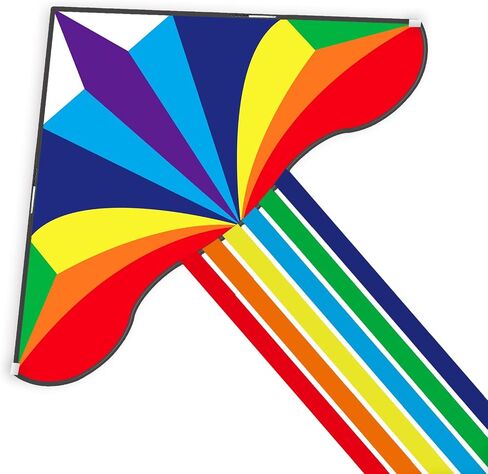 Mint's Colorful Life Rainbow Delta Kite for Kids & Adults, Easy to Fly Kite for Beginners, 300ft Kite Line Handle Included in Saudi Arabia