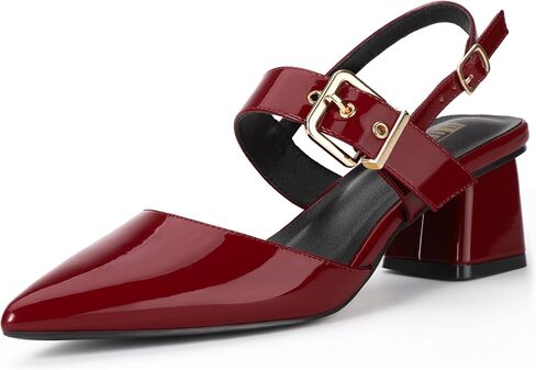 IDIFU IN2 Women's Pumps Closed Toe Chunky Block Slingback Heels Wedding Bridal Bride Prom Formal Dress Shoes for Women Dressy Casual Comfortable Cute Trendy Pointed Toe Low Short Thick Heels in Saudi Arabia