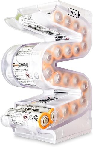 Battery Ladder™ for 20 AA Batteries | Vertical Storage Case & Dispenser | Stackable Expandable Wall Mount Holder Combo (AA, 1 Pack) in Kuwait
