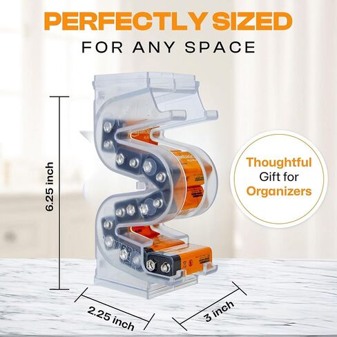 Battery Ladder™ for 20 AA Batteries | Vertical Storage Case & Dispenser | Stackable Expandable Wall Mount Holder Combo (AA, 1 Pack) in Kuwait