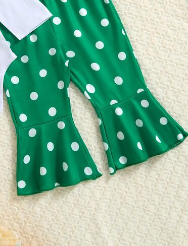 St Patricks Day Baby Girl Outfit My First Patrick'S Day Romper Clover Pants with Headband Set 0-18 Months in Saudi Arabia