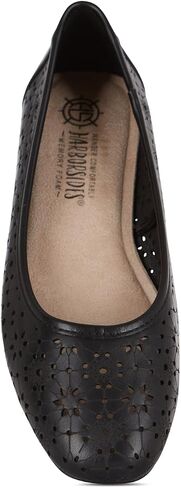 Priscilla Women’s Flats – Comfortable Vegan Slip-On Shoes with Memory Foam, Breathable Eyelet Stitch Detail, Available in Black, Cafe, White, Medium & Wide Sizes 6-10 in Kuwait