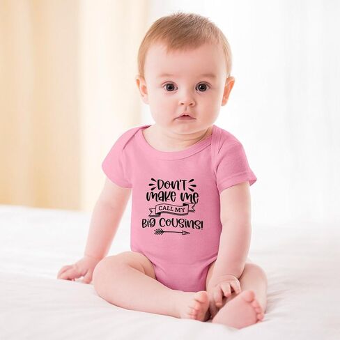 Don't Make Me Call My Big Cousins Baby Short Sleeve Romper Short Sleeve Going Home Outfit for Baby Boy White Baby in Saudi Arabia