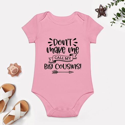 Don't Make Me Call My Big Cousins Baby Short Sleeve Romper Short Sleeve Going Home Outfit for Baby Boy White Baby in Saudi Arabia