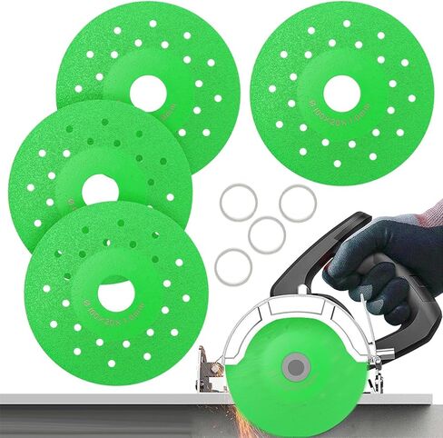 4-Pack Diamond Cutting Wheel for Angle Grinder - 10x10x0.1cm Professional Diamond Blade for Marble, Ceramic, Tile, Jade, Crystal - Wet/Dry Use, Sharp & Durable(Color:as Shown) in Kuwait