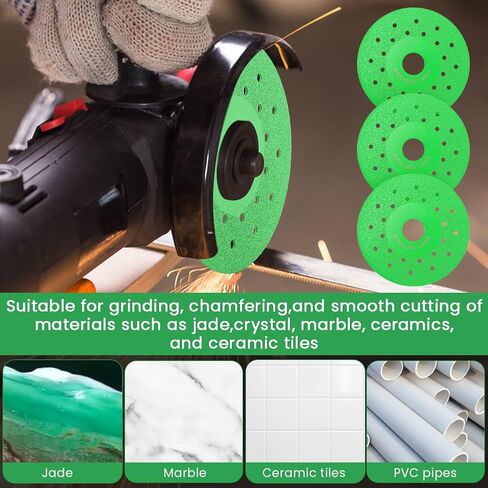 4-Pack Diamond Cutting Wheel for Angle Grinder - 10x10x0.1cm Professional Diamond Blade for Marble, Ceramic, Tile, Jade, Crystal - Wet/Dry Use, Sharp & Durable(Color:as Shown) in Kuwait