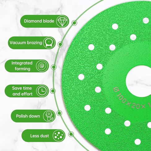 4-Pack Diamond Cutting Wheel for Angle Grinder - 10x10x0.1cm Professional Diamond Blade for Marble, Ceramic, Tile, Jade, Crystal - Wet/Dry Use, Sharp & Durable(Color:as Shown) in Kuwait