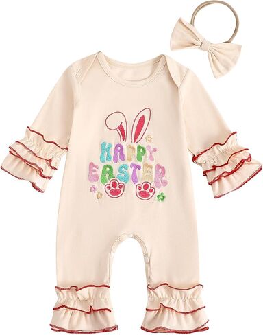 طفلة القديس باتريكز الزي يوم clover lucky Charm Long Sleeve Romper Romper Cute Clot in Saudi Arabia