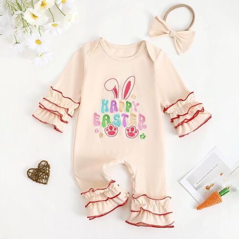 طفلة القديس باتريكز الزي يوم clover lucky Charm Long Sleeve Romper Romper Cute Clot in Saudi Arabia