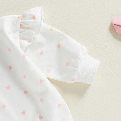 Toddler Girl Outfits Heart Print Ruffle Long Sleeve Sweatshirt and Elastic Waist Pants Set Infant Girl Spring Clothes in Saudi Arabia