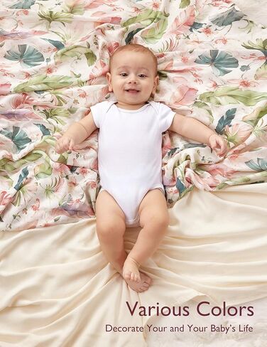 Momcozy Muslin Best Wishes Swaddle Blankets, Ultra Soft Neutral Registry Essentials, Jungle Trails & Wild Pals, Breathable Large 47'' x 47'' Newborn Boys Girls Receiving Blanket in Kuwait