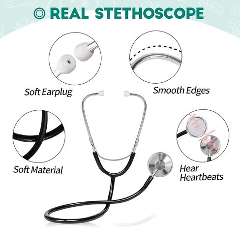 Doctor Costume for Kids, Toddler Medical Dress up Clothes with Real Stethoscope & Carry Bag, Nurse Outfit for Girls Boys Birthday Christmas Gift (Pink) in Saudi Arabia