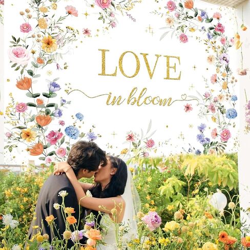 MEHOFOND Love in Bloom Bridal Shower Decorations Backdrop, Wildflower Wedding Shower Background, Spring Floral Engagement Wedding Bachelorette Party Decor Supplies Photo Booth Props 7x5ft in Saudi Arabia