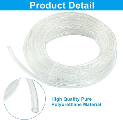 4mm x 2.5mm Pneumatic Tubing PU Polyurethane Air Compressor Tubing Air Hose Line for Fluid Transfer (Blue 32.8ft/10Meters) in Kuwait