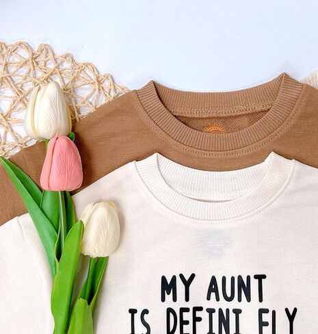 2Pcs My Aunt is Definitely Cooler Than My Dad Bodysuits, Baby Boy Clothes infant Funny Baby Girl Romper, Baby Outfit Short in Saudi Arabia