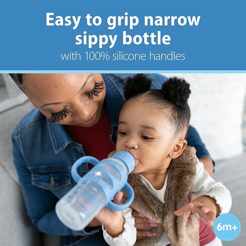 Dr. Brown's Milestones Sippy Bottle 2-Pack with Level 3 Medium-Fast Flow Nipple 6-Pack, 8oz/250mL, Green & Gray, 6m+ in Saudi Arabia
