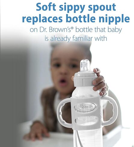 Dr. Brown's Milestones Sippy Bottle 2-Pack with Level 3 Medium-Fast Flow Nipple 6-Pack, 8oz/250mL, Green & Gray, 6m+ in Saudi Arabia