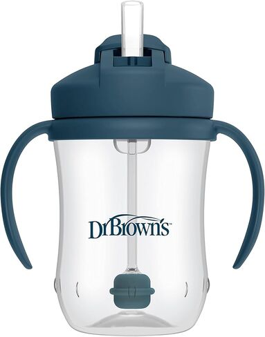 Dr. Brown's Milestones Sippy Bottle 2-Pack with Level 3 Medium-Fast Flow Nipple 6-Pack, 8oz/250mL, Green & Gray, 6m+ in Saudi Arabia