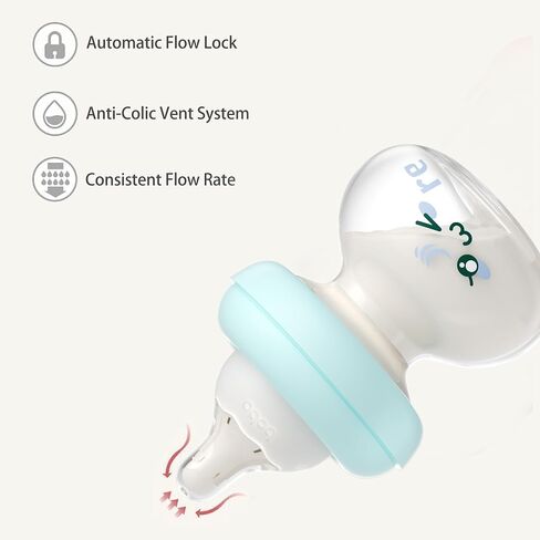 YOHKOH Newborn Glass Baby Bottles with Slow Flow Nipple for 0+ Months, Wide Neck Feeding Bottle, 2.7oz/80ml (Red, 2.7oz (Pack of 2)) in Kuwait