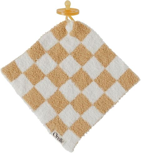 Orelle Checkered Baby Pacifier Lovey Blanket | Sage Green in Saudi Arabia