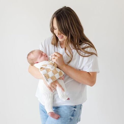 Orelle Checkered Baby Pacifier Lovey Blanket | Sage Green in Saudi Arabia
