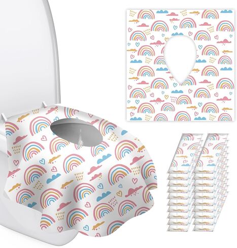 20 Pack Toilet Seat Covers Disposable for Kids Toddlers & Adults, Extra Large Waterproof Toilet Cover Individually Wrapped Travel Essential Portable Potty Training in Public Restrooms, Trip - Dinosaur in Saudi Arabia