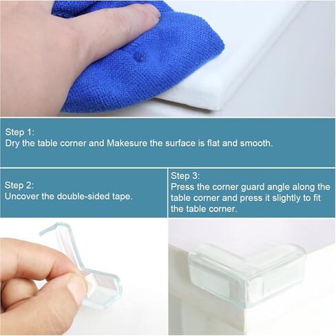 Uxcell Furniture Glass Table Desk Corner Guards Edge Protector Cushion 8pcs in Kuwait