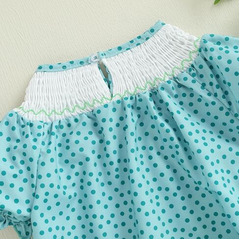 Newborn Baby Girl Hunting Clothes Embroidery Duck Romper Smocked Puff Short Sleeve Camo/Striped/Plaid Bubble Bodysuit in Kuwait